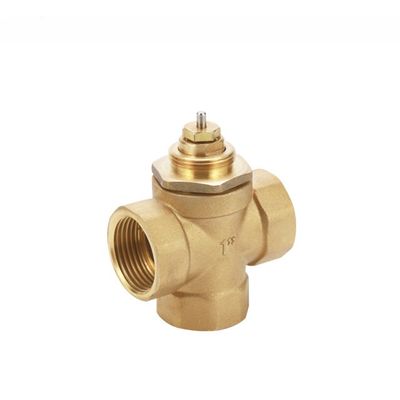 Divertidor de agua eléctrico de control de 3 vías válvula de zona motorizada para unidad de bobina de ventilador de latón DN20