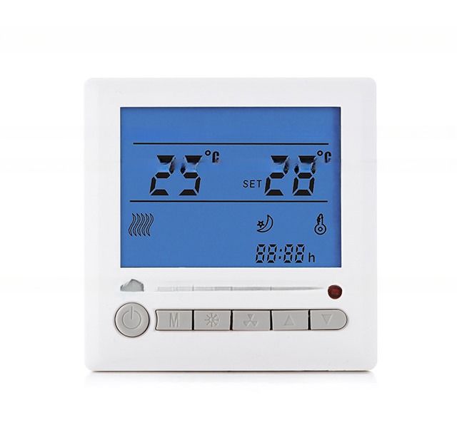 Termostato digital de calefacción por suelo con sensor externo y rango de temperatura de 5-35C
